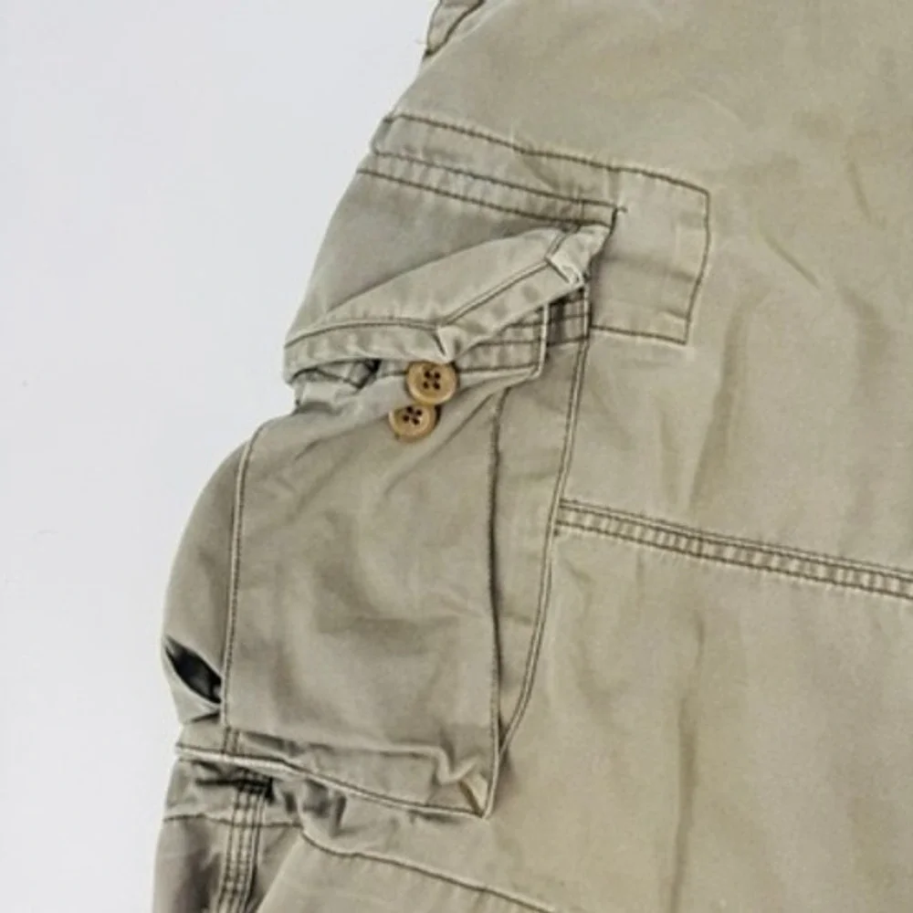 Y2k Polo‎ Ralph Lauren Cargo Shorts Baggy Mens 35 Green Classic Heavy Utility